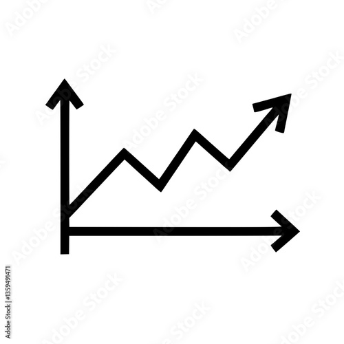 A simple line graph on a showing a generally upward trend with some fluctuation indicating progress or growth over time