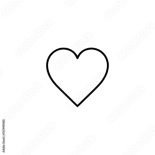 Simple heart outline on a Clean graphic rendering of a universally recognized symbol of affection and caring