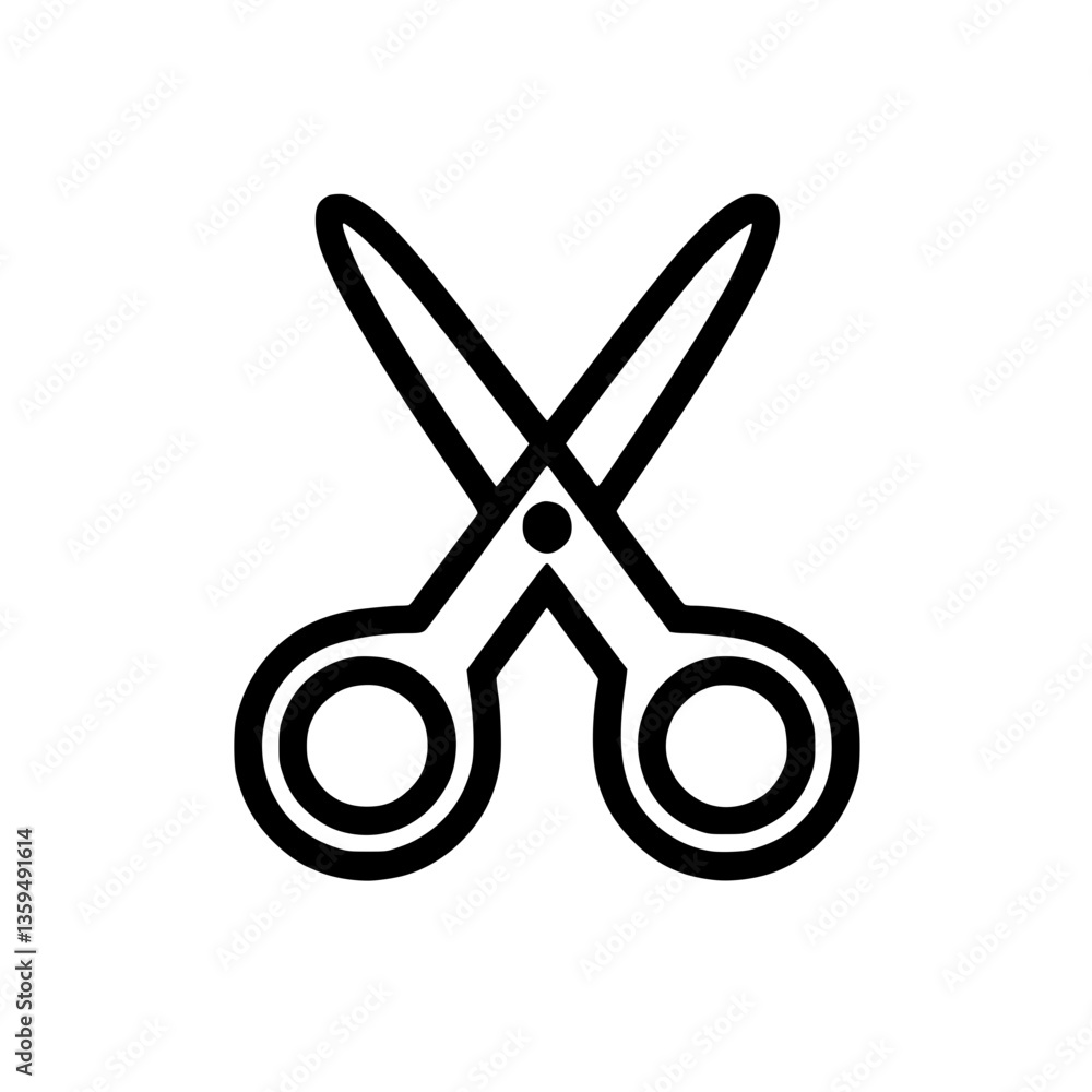 Scissors Icon: A simple bold line art illustration of scissors perfect for cutting crafting and creative projects Clean and universally recognizable Scissors Icon: A simple bold line art illustration of scissors perfect for cutting crafting and creative projects Clean and universally recognizable