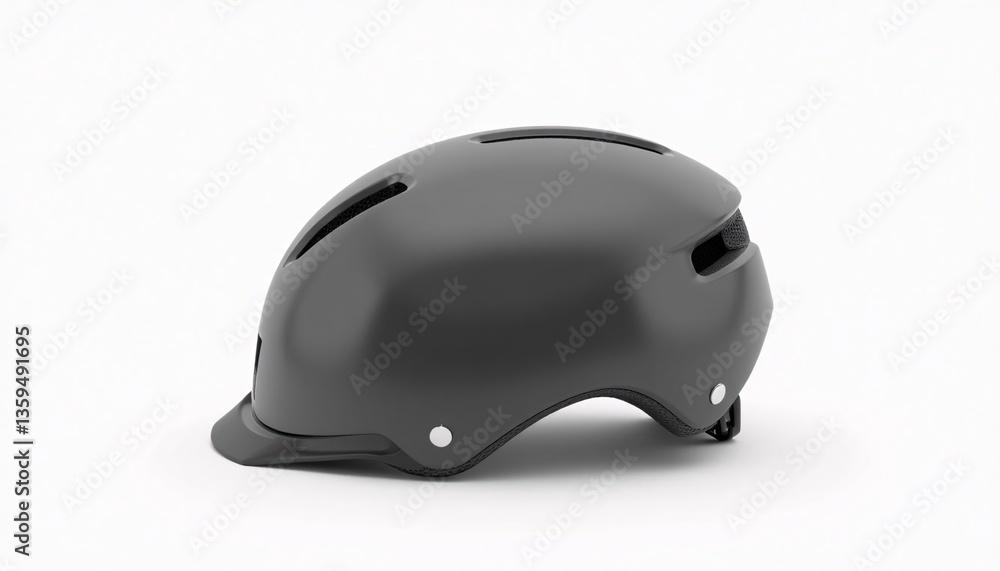 Cyclist helmet mockup on clean white backdrop. Cyclist helmet mockup on clean white backdrop.