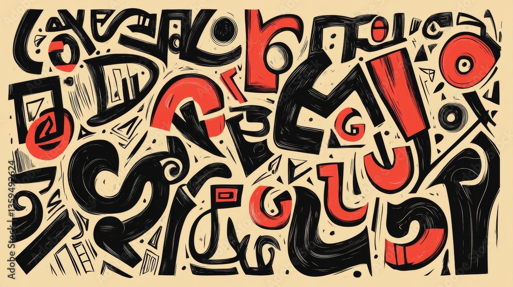 Obraz premium Grungy vector font. Art lettering.