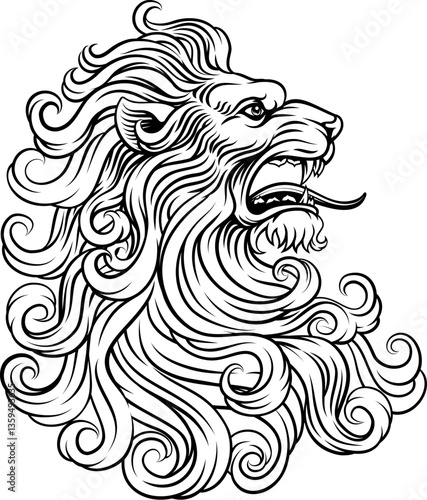 Lion head, an original illu...