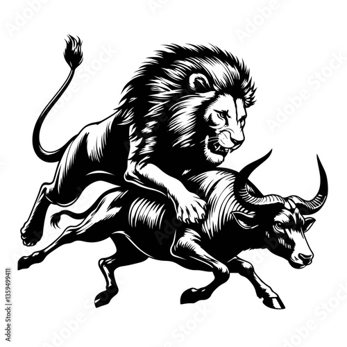 lion attack on buffalos