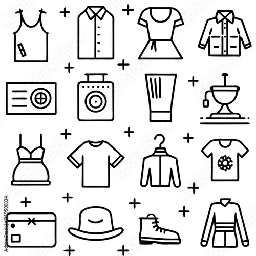 Wallpaper Mural Fashion & Apparel Icons Set Torontodigital.ca