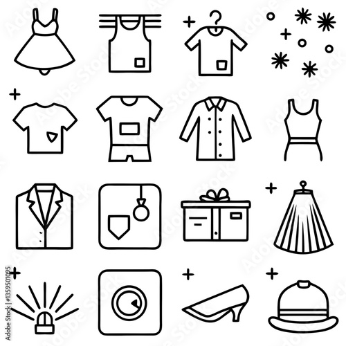 Wallpaper Mural Fashion & Apparel Icons Set Torontodigital.ca