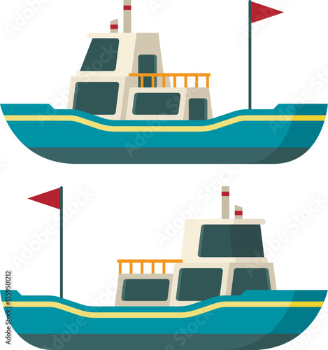 Vector sea boat in flat style