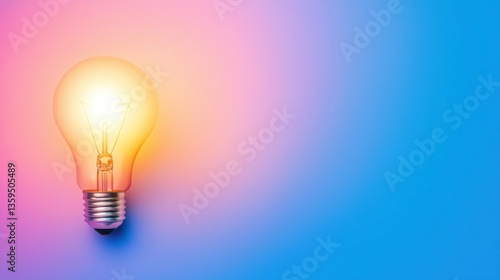 Illuminating ideas a lightbulb glowing against a vibrant gradient background concept art digital environment