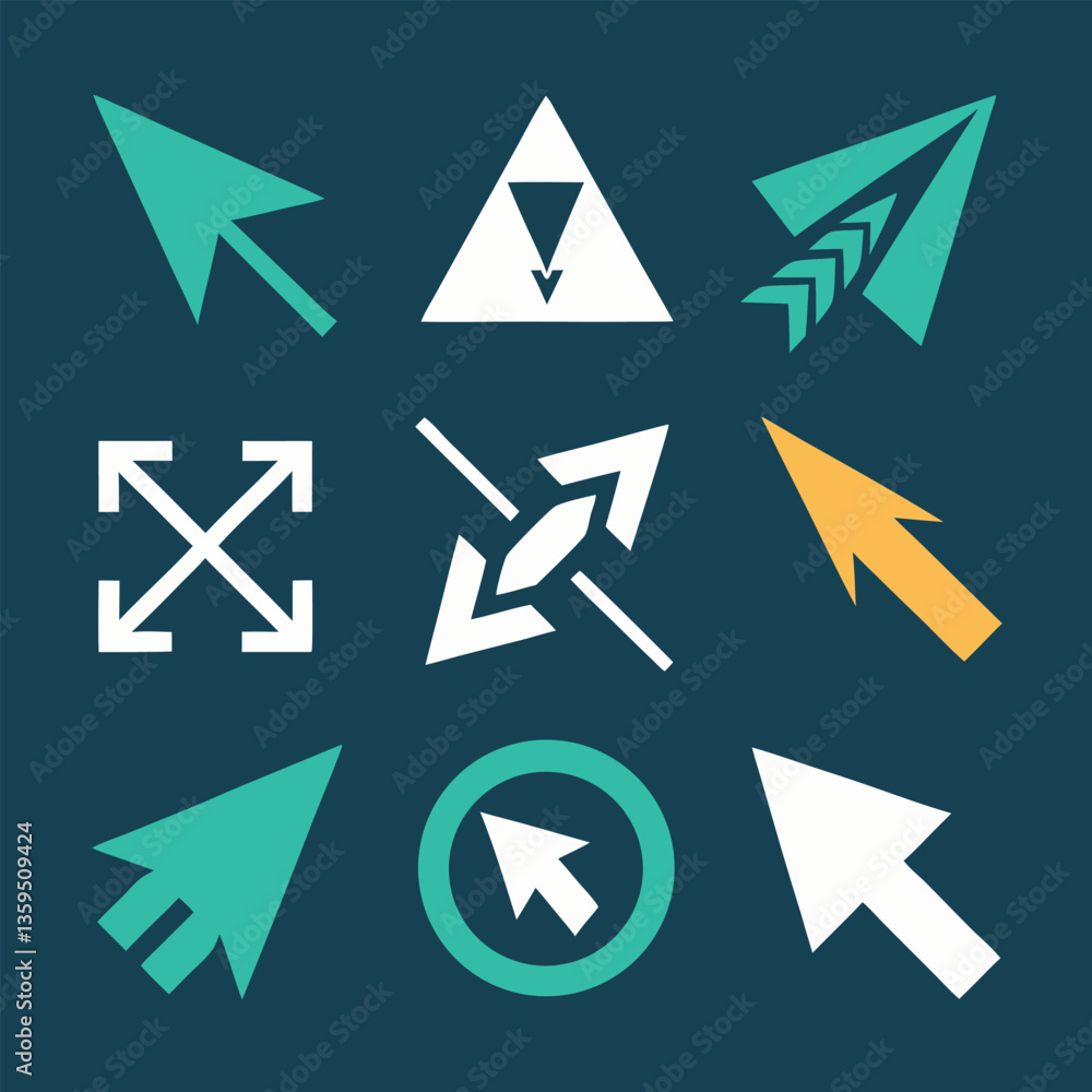 Set of Arrow Icons in Black Vector Design Set of Arrow Icons in Black Vector Design