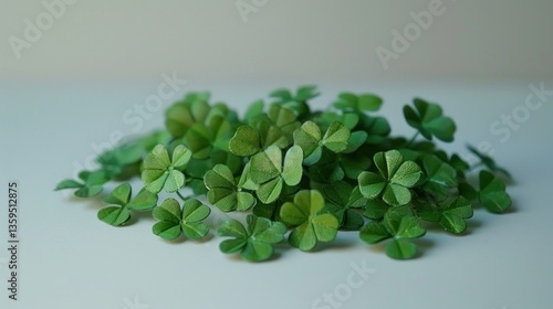 A cluster of four-leaf clovers symbolizing luck for St. Patrick's Day.