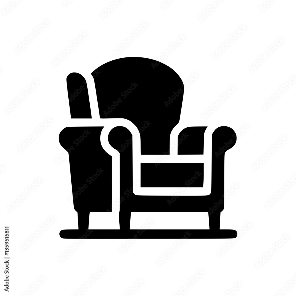 Armchair with footrest icon Armchair with footrest icon
