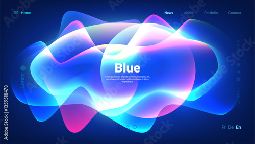 Colorful abstract design featuring blue hues with flowing shapes and gradients creates a vibrant and dynamic visual experience online
