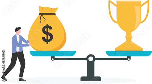 financial risk assessment balance and investment, business style

