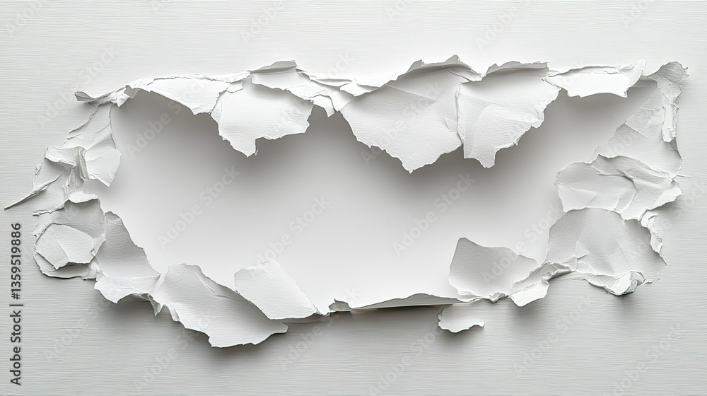 Torn white paper on a transparent background Torn white paper on a transparent background