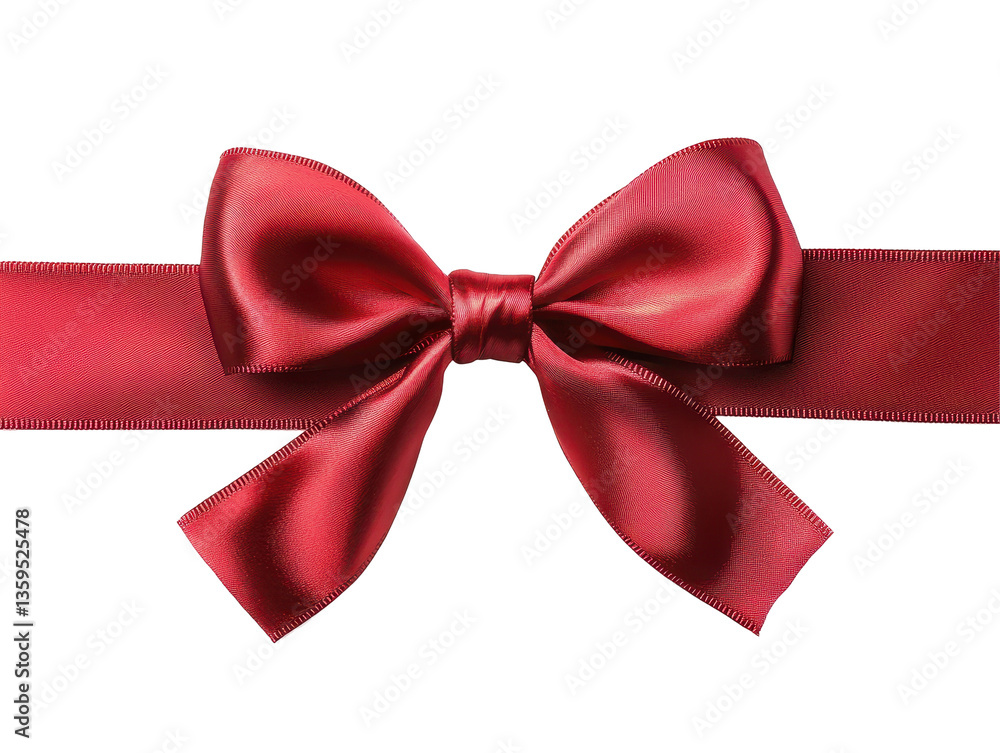 Isolated Red Satin Ribbon Bow Isolated Red Satin Ribbon Bow