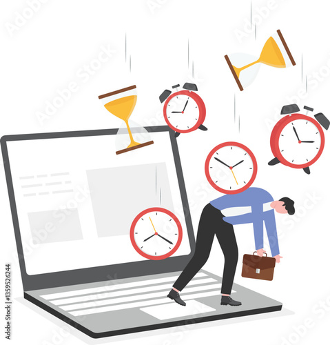 Businessman under the big clock

