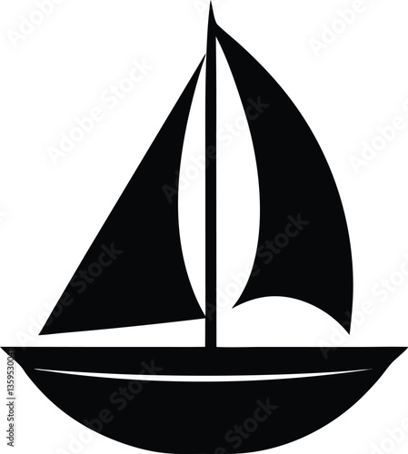 sailboat black and white silhouette vector design