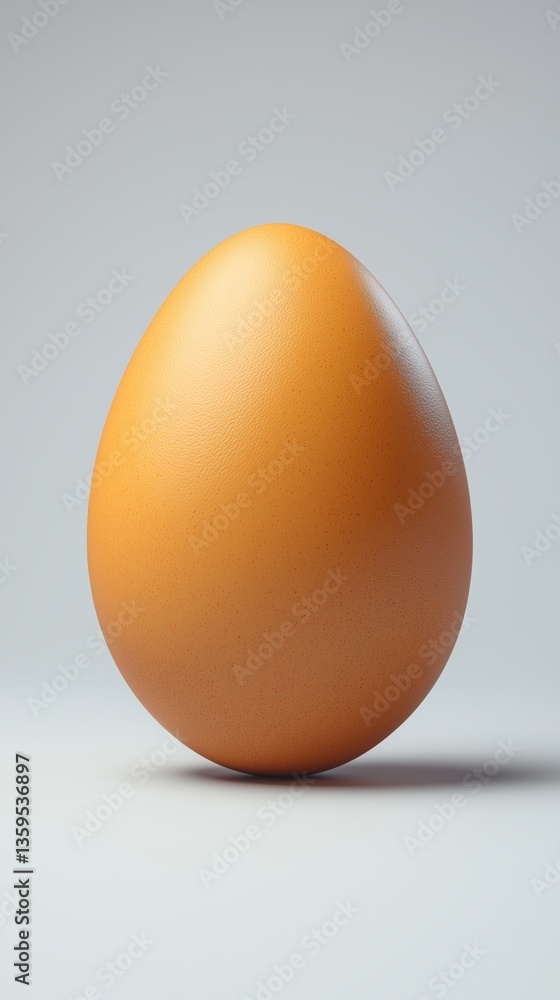 Single orange egg on smooth light background in minimalist style Single orange egg on smooth light background in minimalist style