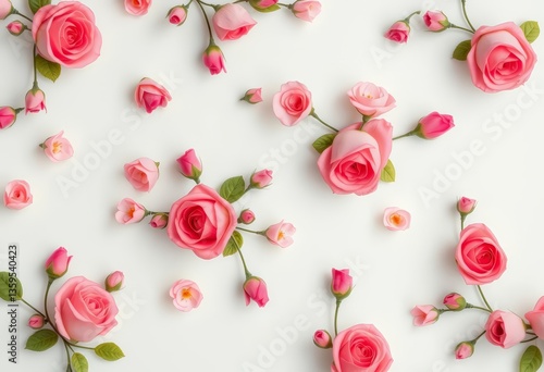 Delicate seamless pattern of tiny pink roses, perfect for backgrounds, texture, spring