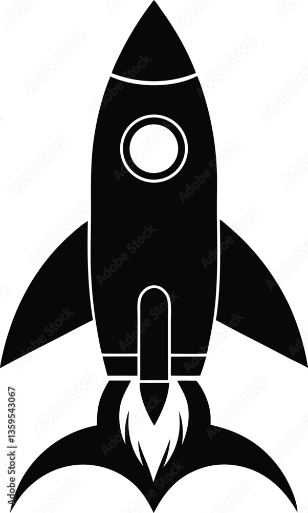 Space Rocket Silhouette Vector Design Space Rocket Silhouette Vector Design