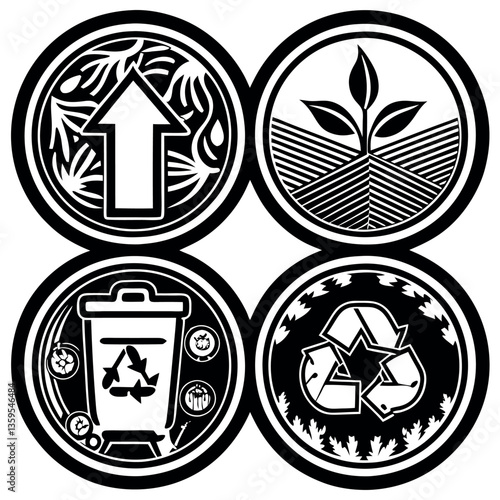 A high quality vector based Triman logo and recycle. 