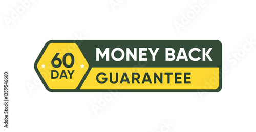 60 Day Money Back Guarantee Label Vector