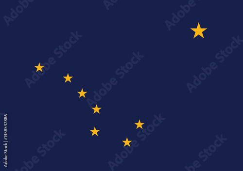 Alaska Flag Vector Clipart - High-Quality Illustration of the Alaskan State Flag in Vector Format for Graphic Design and Creative Projects