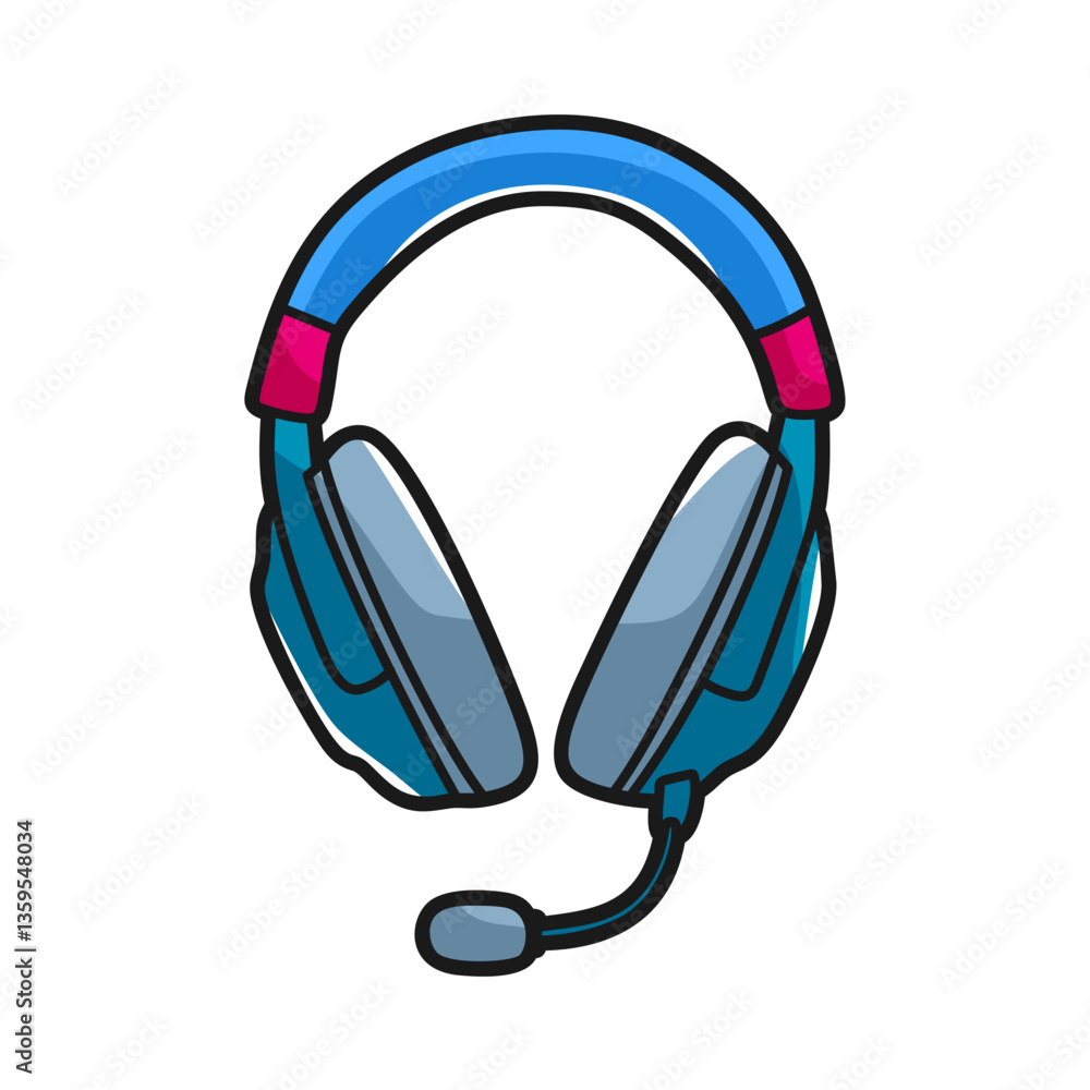 cartoon headset vector front view blue simple cartoon headset vector front view blue simple