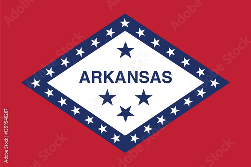 High-Quality Arkansas Flag Vector Clipart Illustration – Ideal for Print, Digital Designs, and Creative Projects