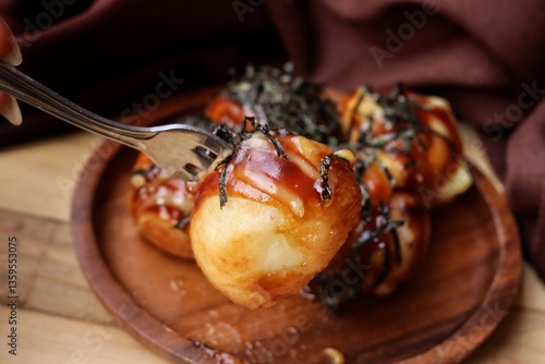 Takoyak balls snack Japanese street food