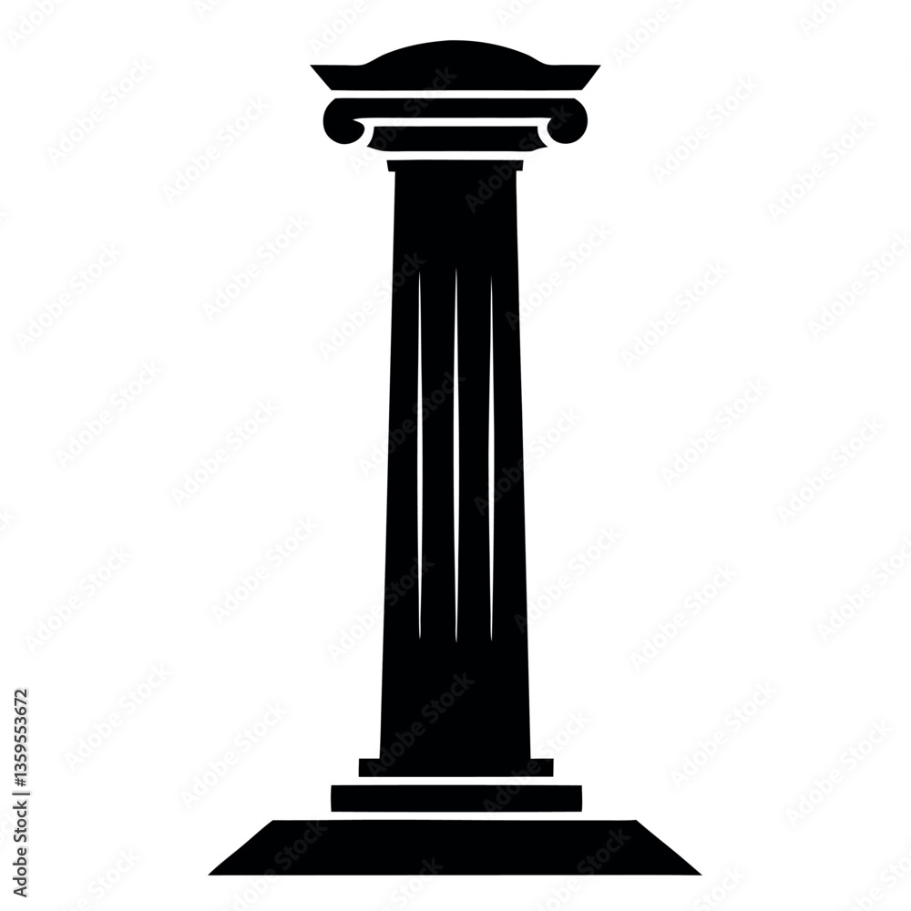 Hunted stone column silhouette vector icon. Hunted stone column silhouette vector icon.