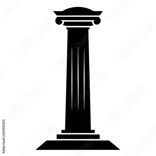 Hunted stone column silhouette vector icon.