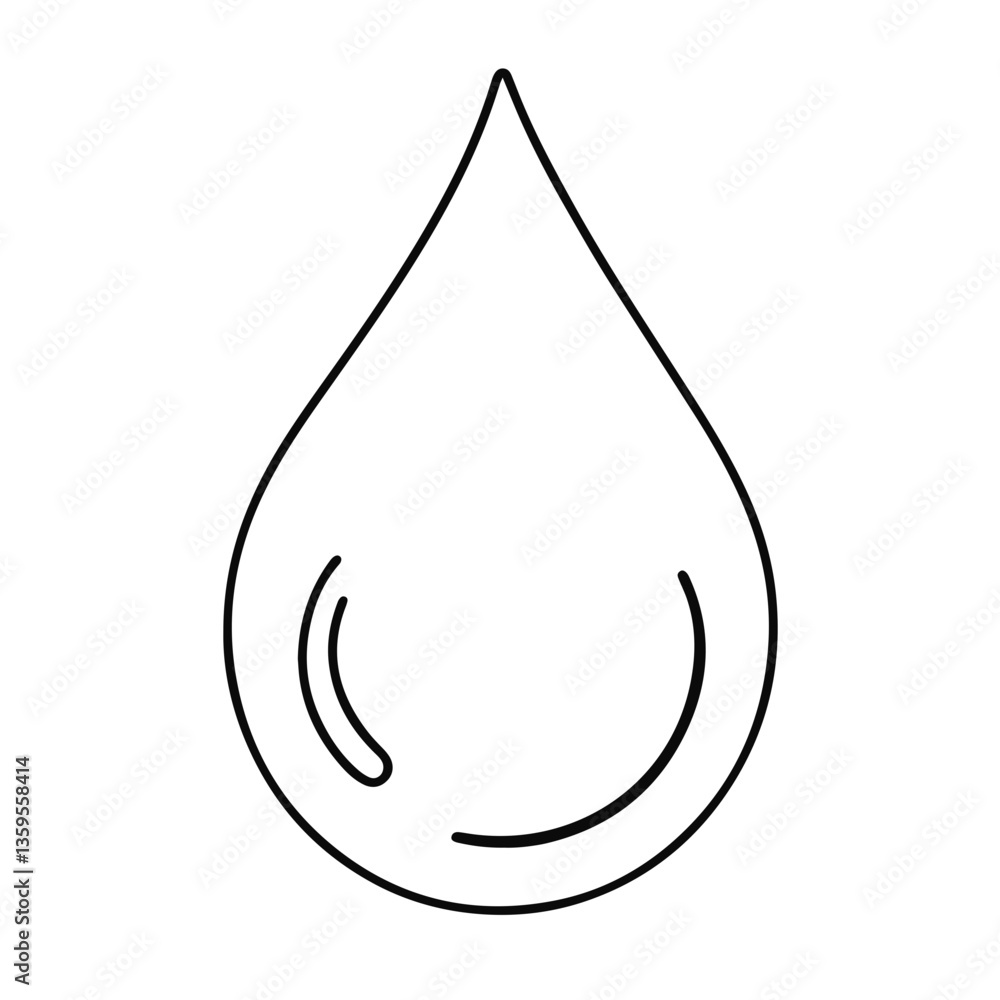Simple Water Drop Icon in Minimalist Style Simple Water Drop Icon in Minimalist Style