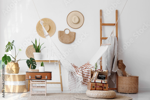 Bohemian interior design wi...
