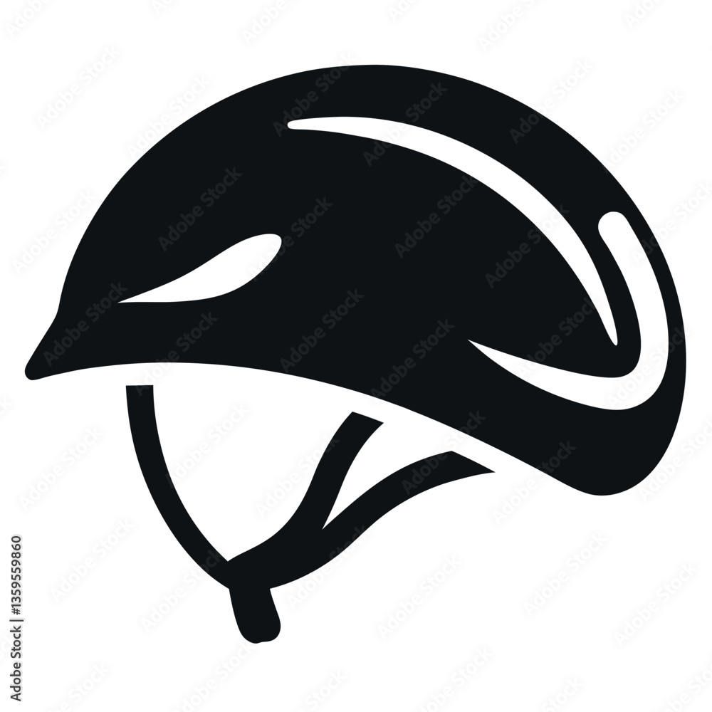 Silhouette of a bicycle helmet on a white background. Silhouette of a bicycle helmet on a white background.