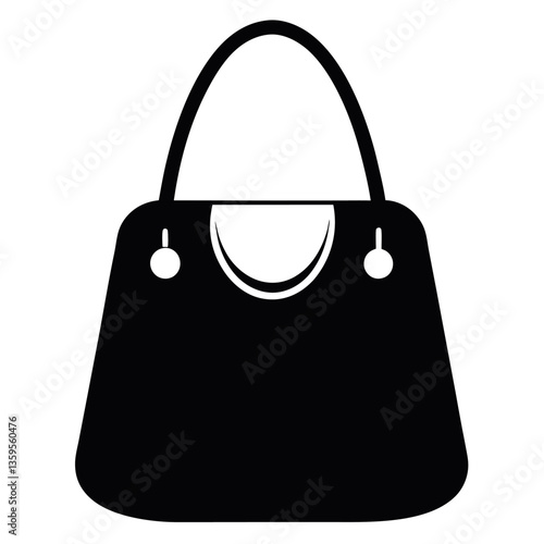 Silhouette of a handbag on a white background.