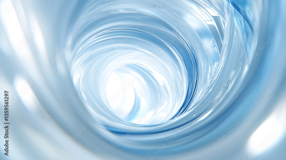 Abstract swirling light blue and white vortex tunnel with bright light at the end of the tunnel Abstract swirling light blue and white vortex tunnel with bright light at the end of the tunnel