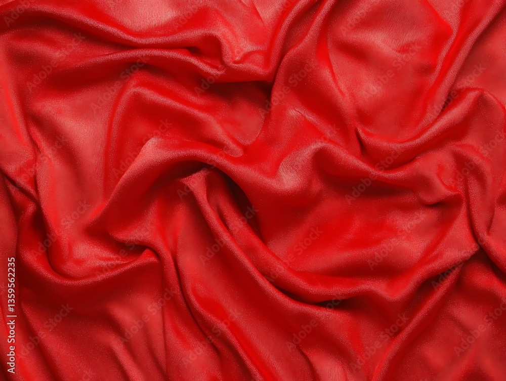 Obraz premium Luxurious crimson fabric elegantly draped, creating a sensuous texture