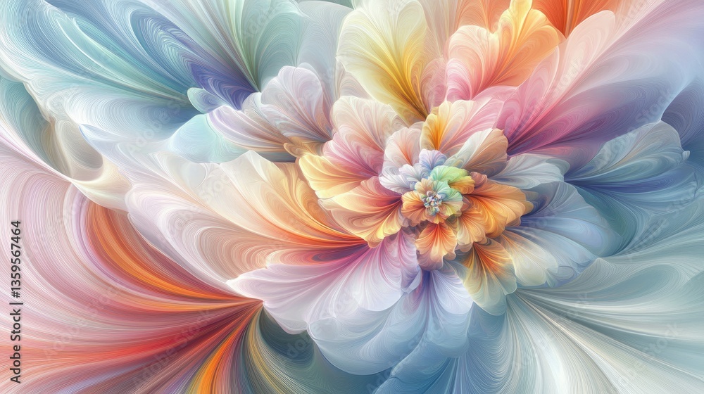 Elegant Swirls of Colorful Petals in a Dreamy Floral Abstract Background Design Elegant Swirls of Colorful Petals in a Dreamy Floral Abstract Background Design