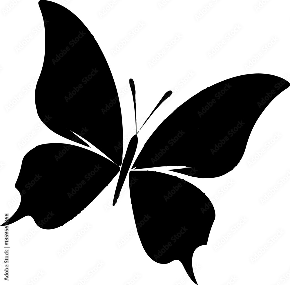 Simple Black butterfly vector silhouette Simple Black butterfly vector silhouette