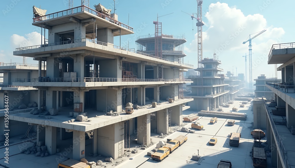 Fototapeta premium construction_site_buildings_cranes_urban_development
