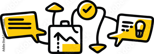 Illustration of kitchen utensil sets and tools with business and web concept icons