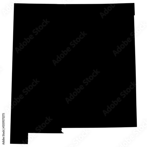 Black Sticker of New Mexico Map with Transparent Background