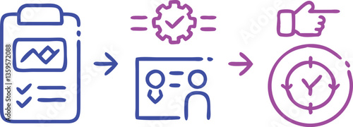 Illustration of kitchen utensil sets and tools with business and web concept icons