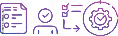 Illustration of kitchen utensil sets and tools with business and web concept icons