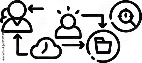 Illustration of kitchen utensil sets and tools with business and web concept icons