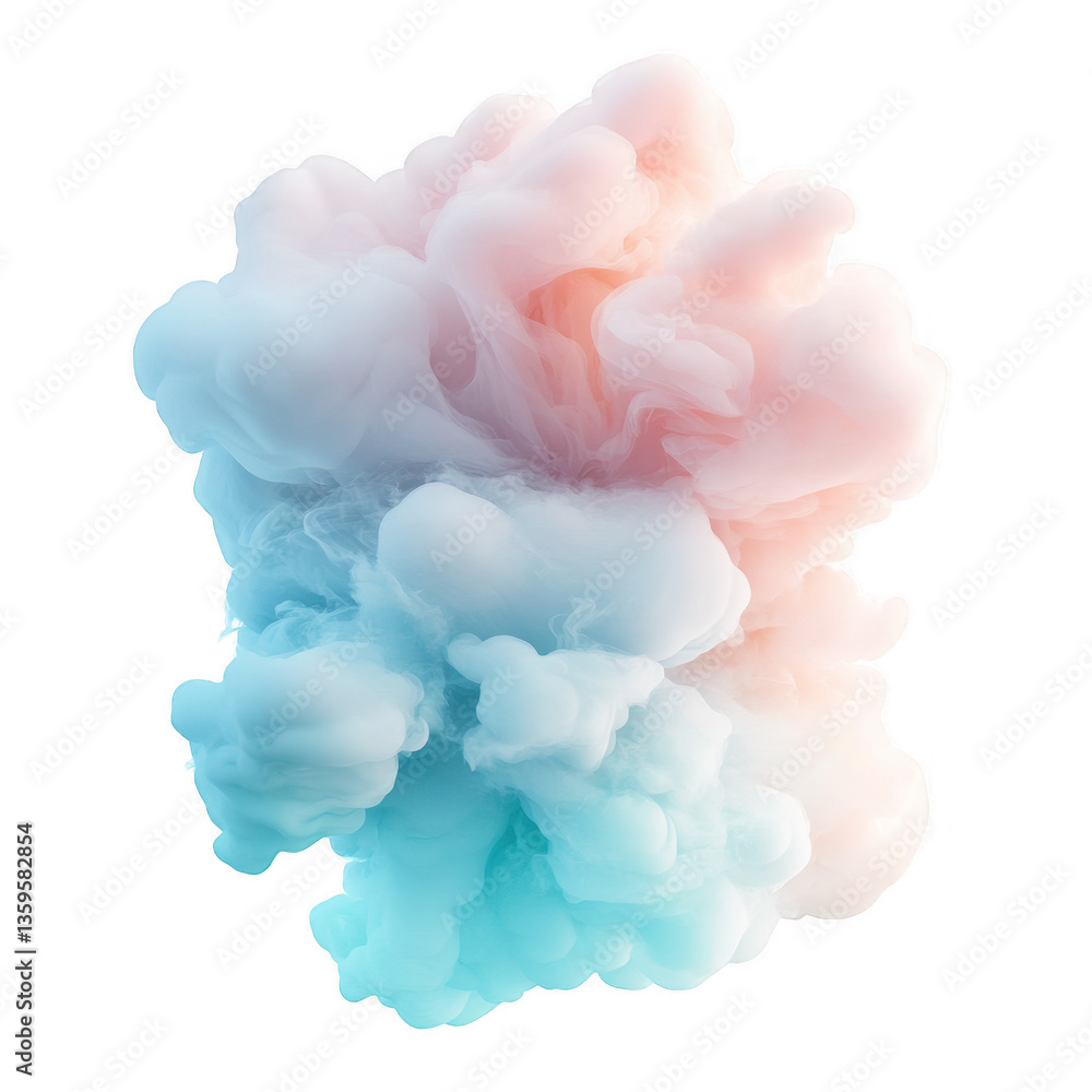 Obraz premium a soft swirling cloud of pastel colors blending shades of pink and blue creating an ethereal and calming visual effect it can be used for backgrounds or artistic designs