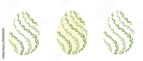 Nature-Inspired Easter Eggs with Green Vines