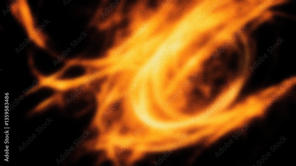 Fototapeta premium Grain noise texture Swirling bright orange energy on black. Evocative. Abstract