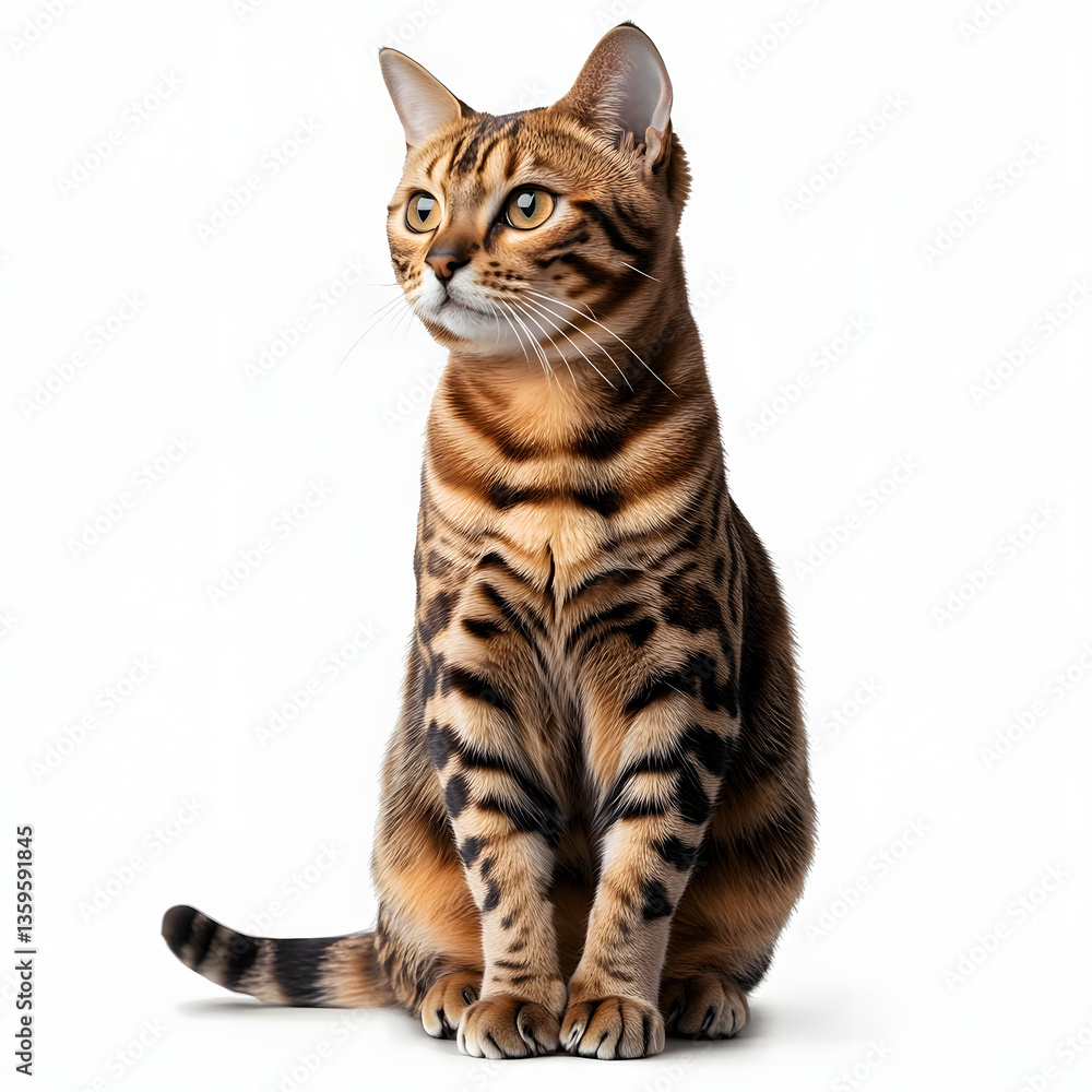 Obraz premium bengal cat on white background