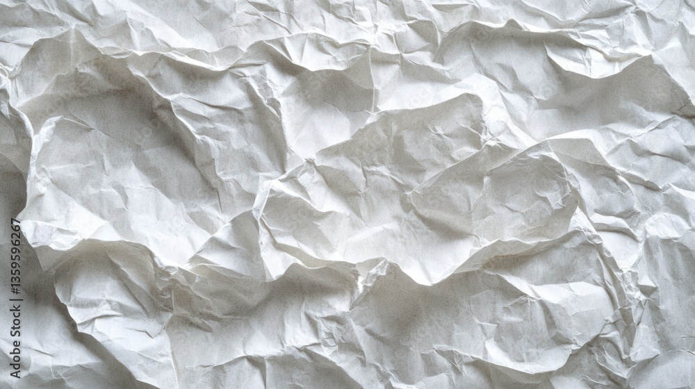 Obraz premium Abstract Crumpled Paper Texture: A Study in Light and Shadow